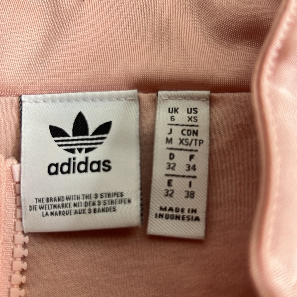 Adidas Womens Originals Half Zip Cropped Pullover Sweatshirt Rose Pink - Picture 5 of 10